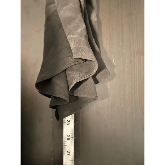 Friend of Mine Womens Camisole Large Black Silk Satin V Neck Strappy Boxy READ - Picture 7 of 8